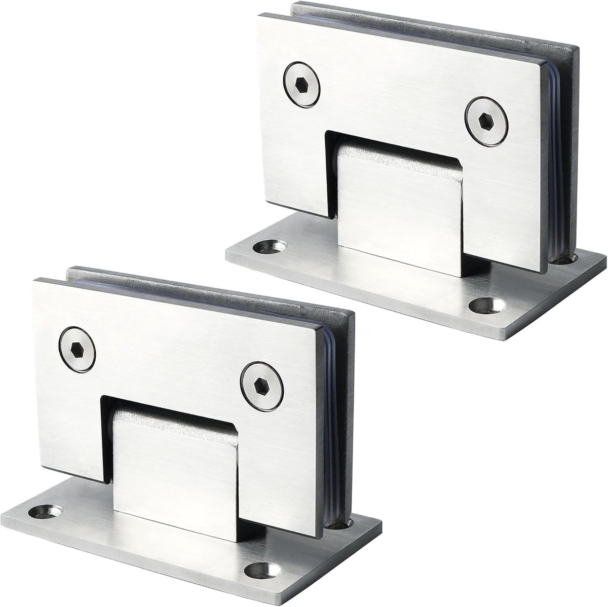 RVS Glazen Deur Scharnier voor 8-12 mm Dikke Glazen Deuren, 180° Open en Sluiten, 2 Stuks met Schroeven voor Etalages en Kasten