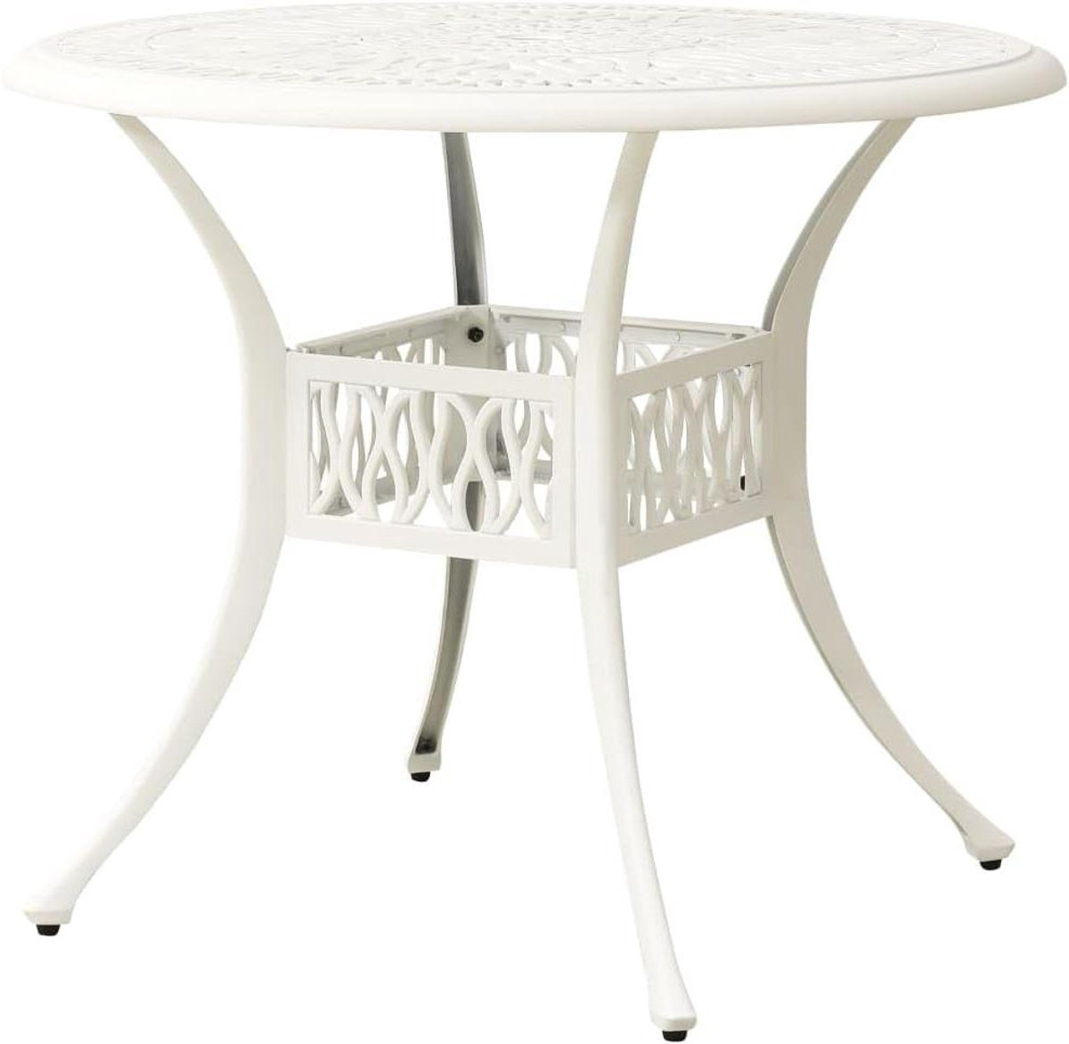 Balkontafel - Buiten tafel - Buiten eten - Parasolgat - 90 x 74 cm - Wit