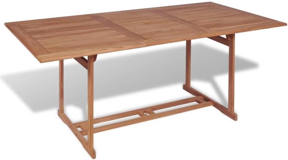 Tuin Eettafel - Balkon Tafel - Buiten Dineren - Weerbestendig Massief Hout - 180 x 90 x 75 cm
