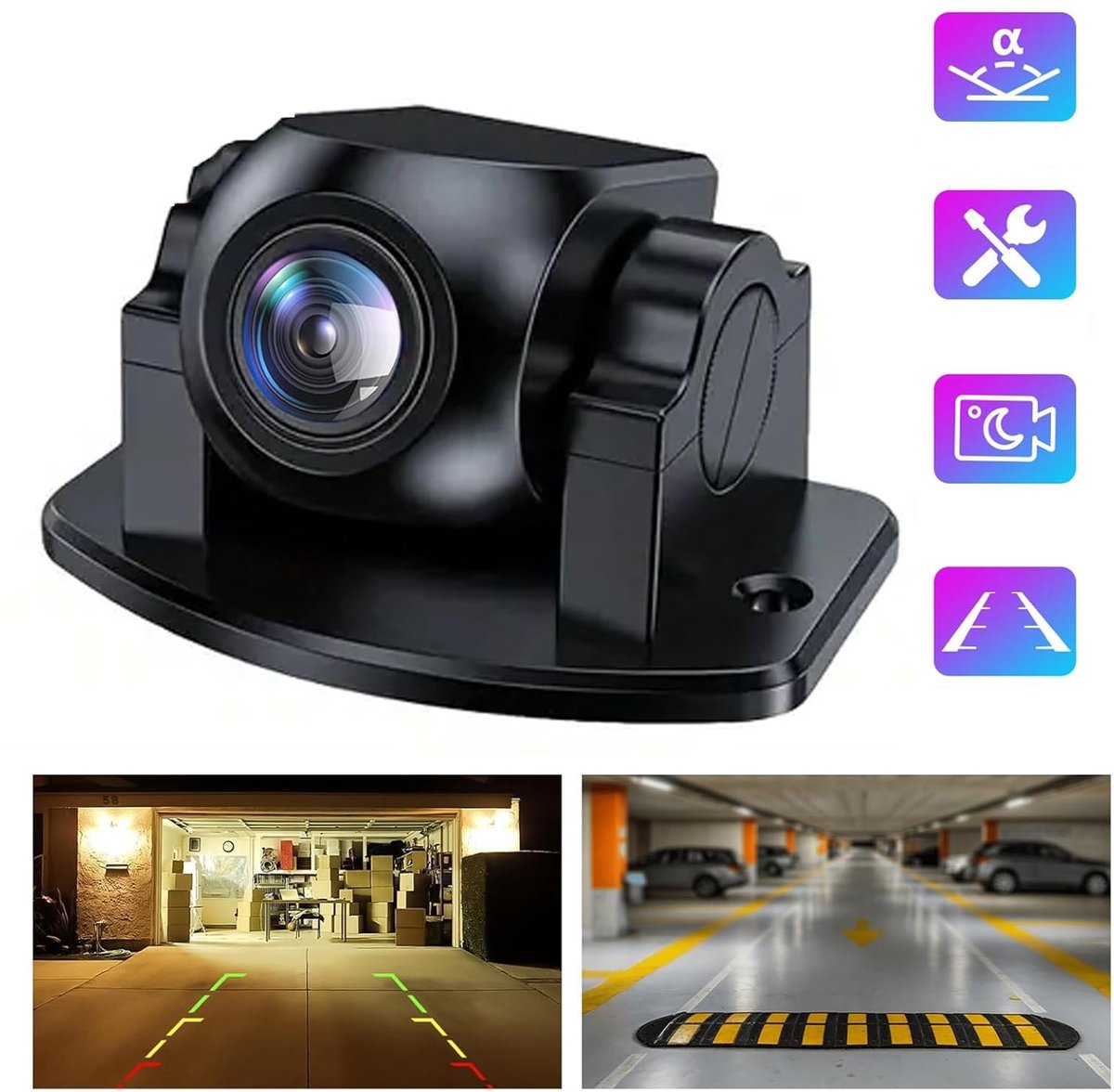 HD-Achteruitrijcamera Voor Auto's 1080x720 Resolutie - 170° Groothoek IP67 Waterdicht Automatische Witbalans En AGC - Universele RCA-Aansluiting Compact Formaat