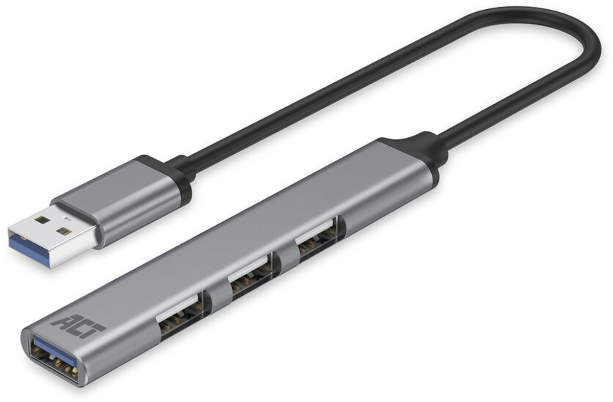 ACT USB-A hub, 3x USB-A 2.0 en 1x USB-A 3.0 AC6325