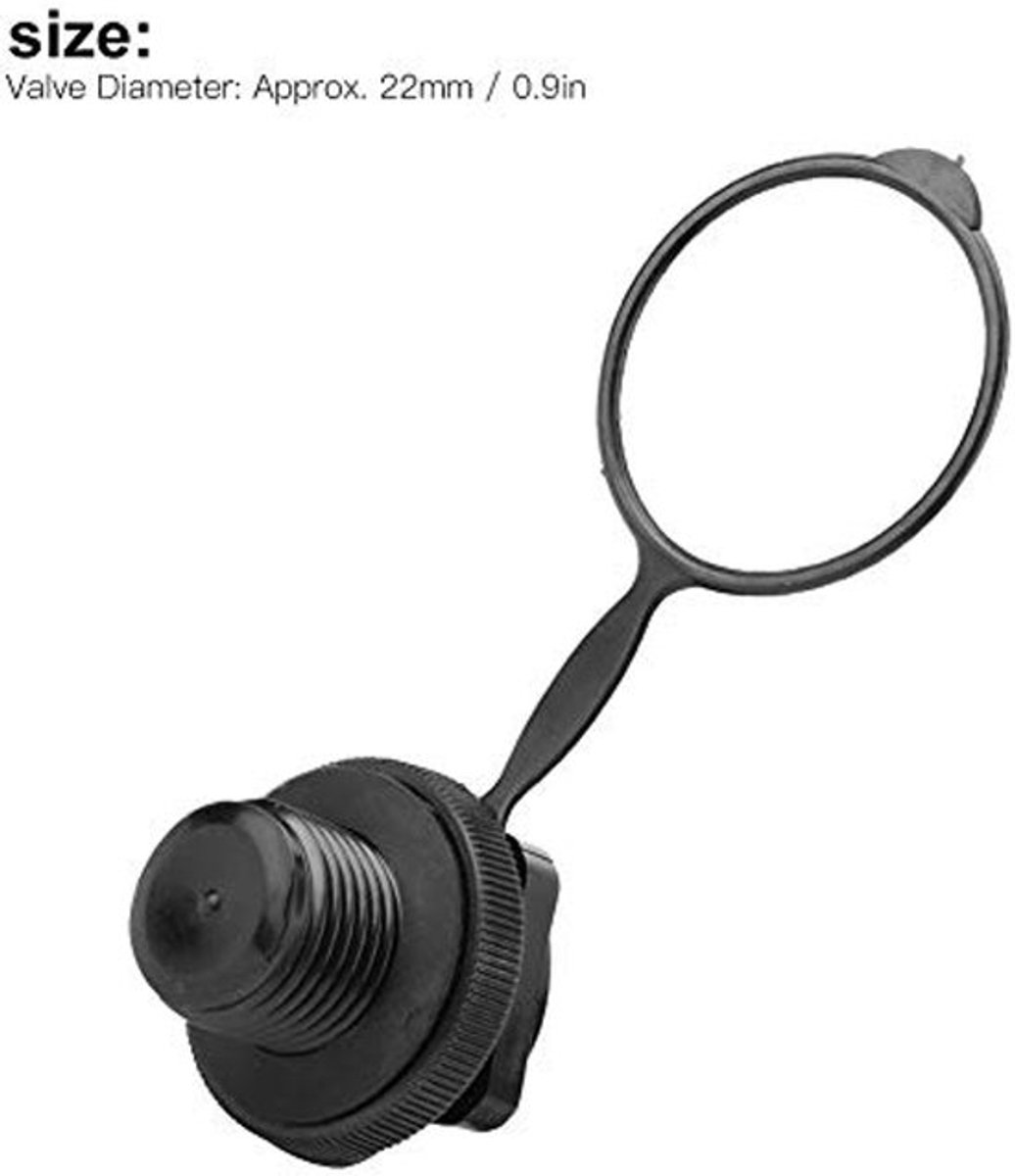 Opblaasbare Boot Luchtklep 22mm Plastic - Zwart, Duurzaam en Corrosiebestendig