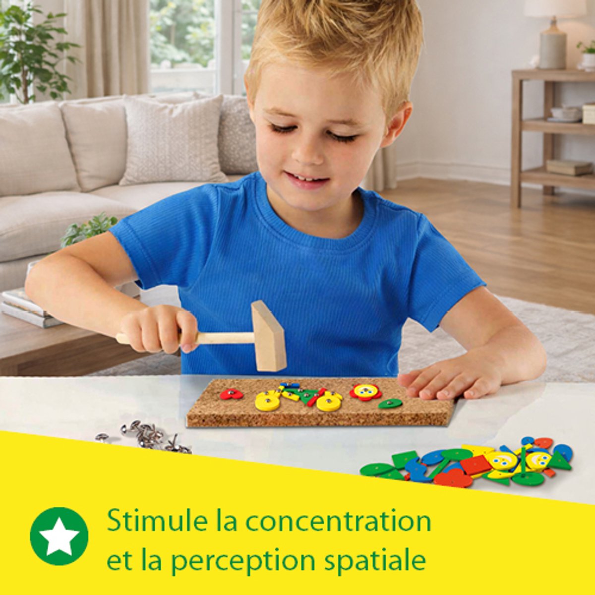 SES Creative Hamertje Tik Fantasie met Kurken Plankje - Vanaf 3 Jaar - Schoencadeautjes Sinterklaas — cadeau in Spellen & Speelgoed - foto 3