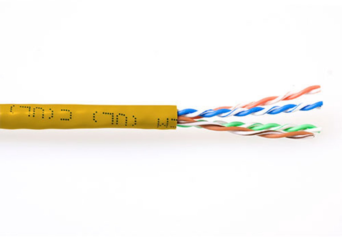 Patchkabel CAT6 UTP soepel rol 305M geel