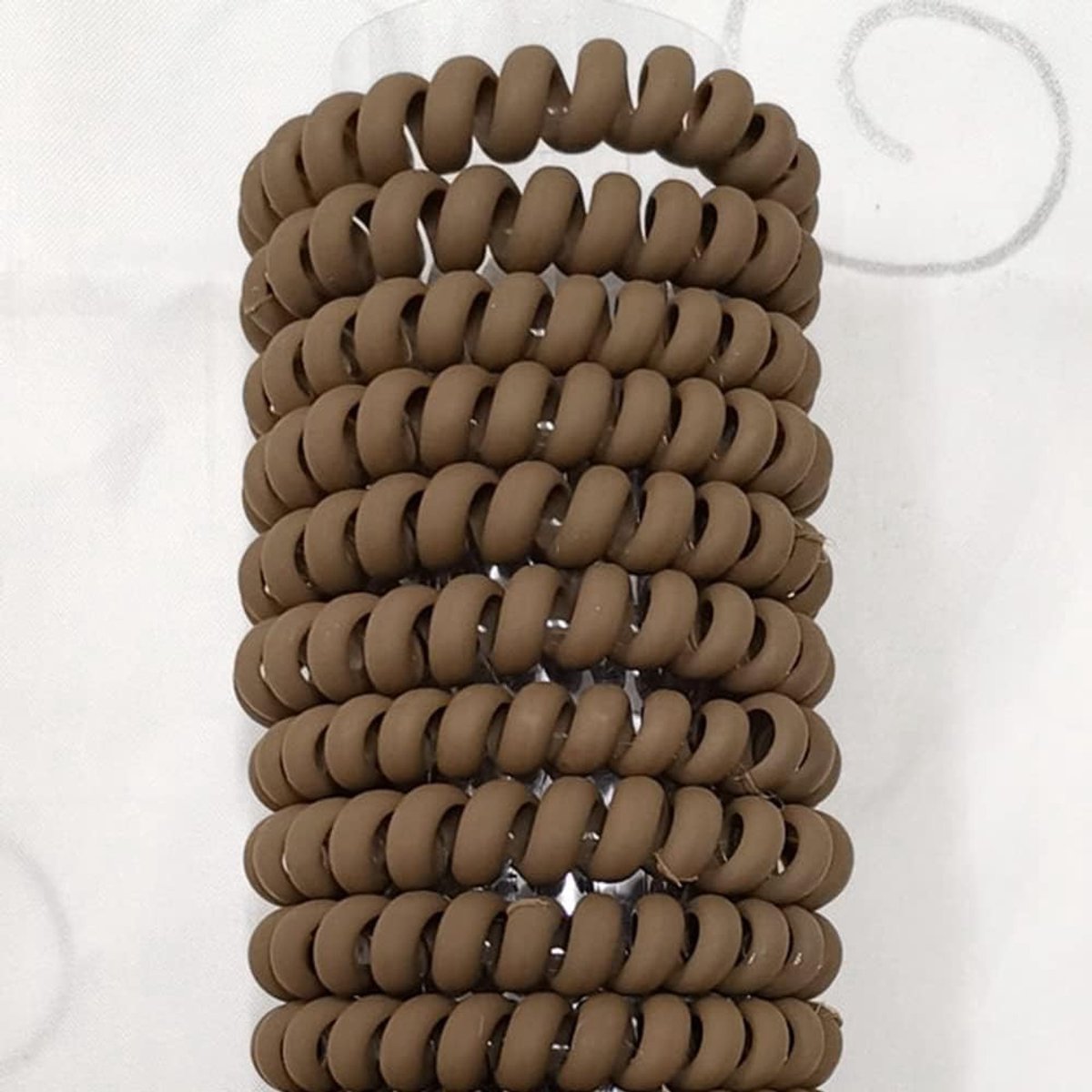 Set van 10 Spiralen Haarbanden, Elastische Haaraccessoires, Traceless Ponytail Houder, Bruin Haaraccessoires voor Vrouwen en Meisjes