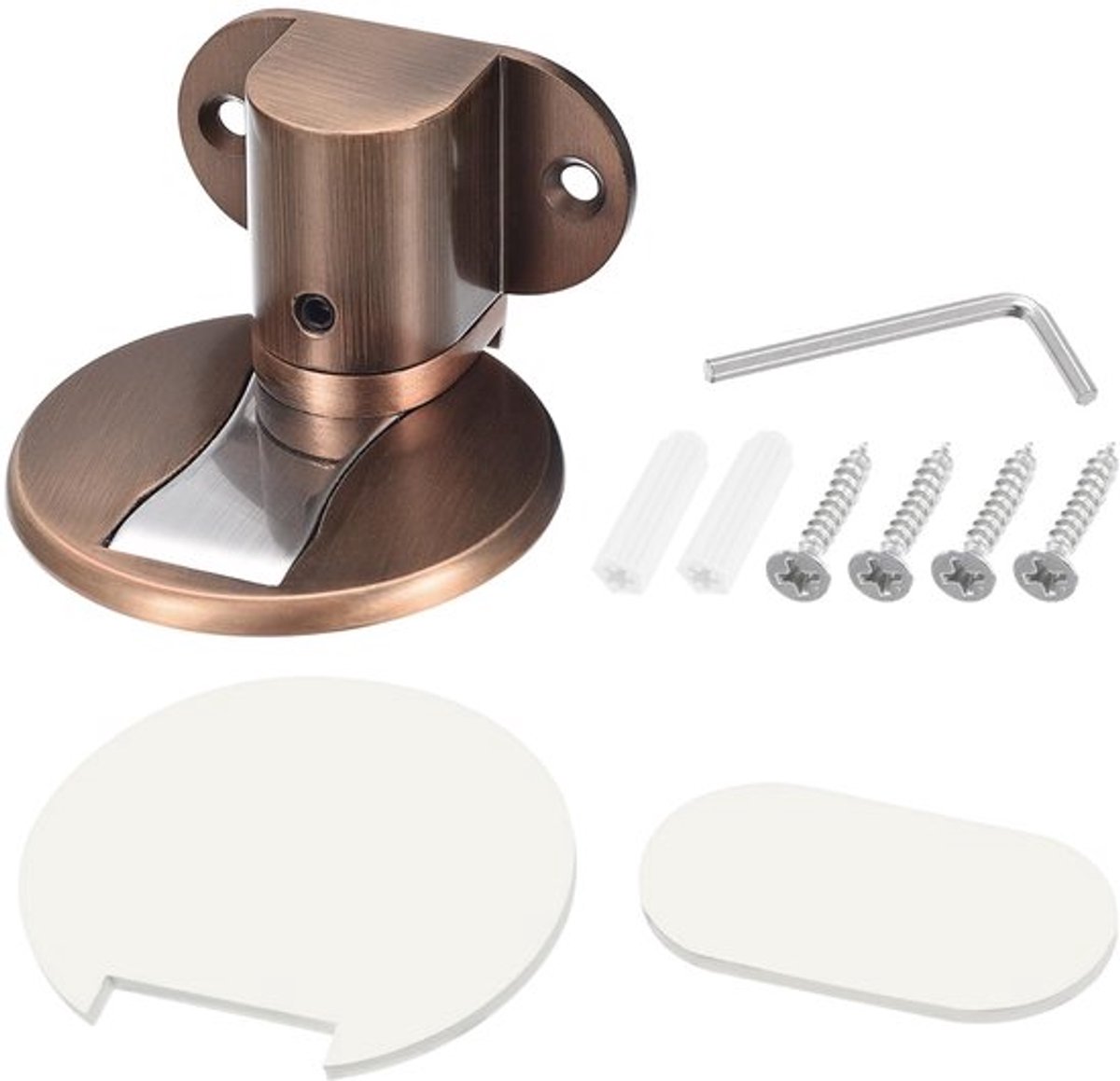 Magnetische deurstopper (54 x 30 mm/2,13 x 1,18 inch) 1 verpakking, magnetische deurstopper van zinklegering met lijm- en schroefbevestiging - voor slaapkamer, studeerkamer, kantoor,