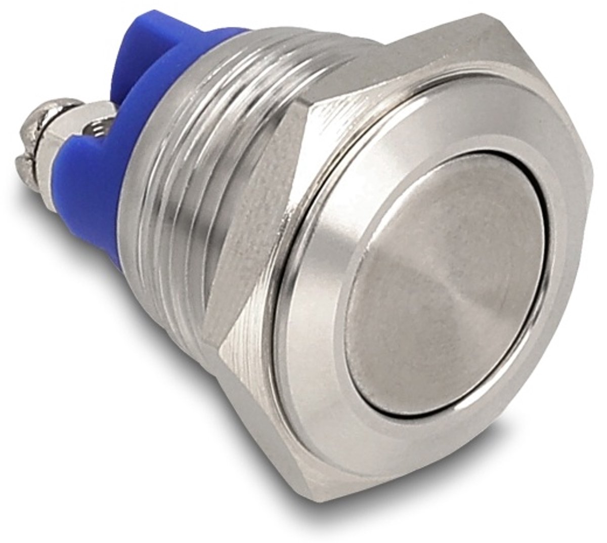 Delock Push Button for Installation 16 mm 2 x Screw Terminal actuator flat