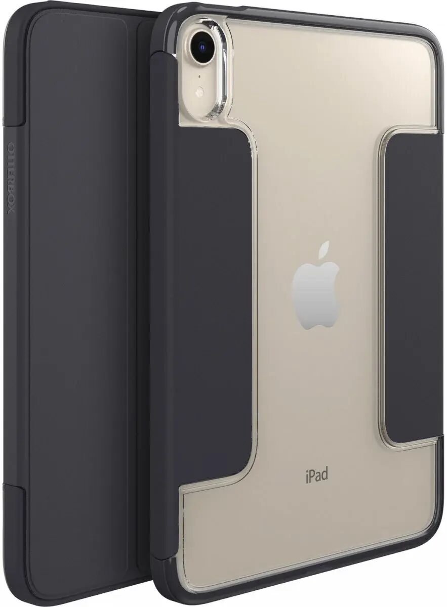 OtterBox Symmetry 360 Elite Hoes Geschikt voor Apple iPad Mini 7/6 - Book Case - Sleep/Wake Functie - Standaard - Transparant Grijs