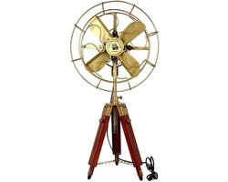 Statiefventilator - Vloerventilator - Kamers Koelen - Antieke Stijl - Medium - Bruin Messing
