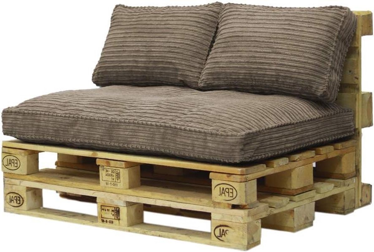 Pallet kussens - Zitkussens set - Buiten zitten - Afneembare hoes - 120x80 cm - Mokka