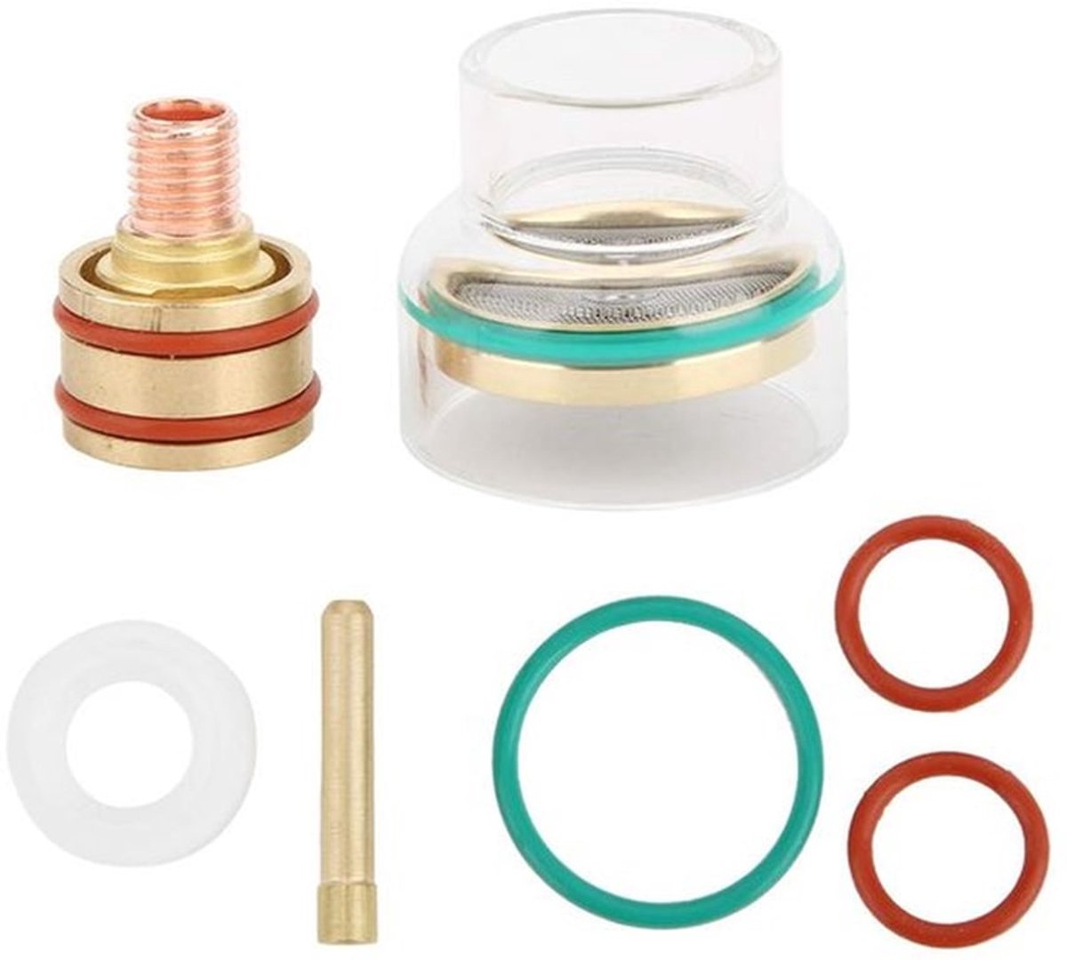 TIG-gaslens College-verbruiksartikelenset TIG-lenstoorts met witte plastic ring Optioneel model 1 punt 6,2,3 mm voor WP9 WP20 [2,4 mm]