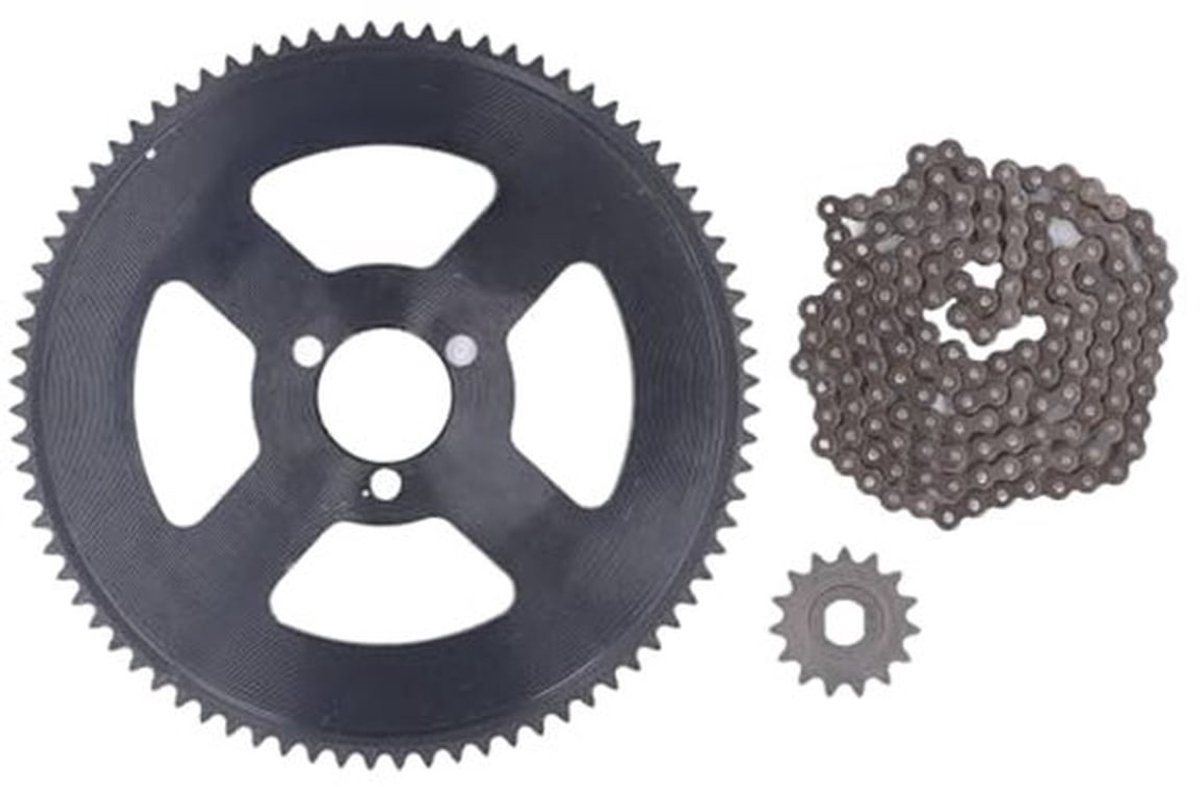 25H Kettingtandwielset, 10 Mm 15 T Voortandwiel 29 Mm 80 T Achtertandwiel 146 Link Aandrijfketting Voortandwiel Staal voor 47CC 49CC Mini-motorfiets ATV Crossmotor