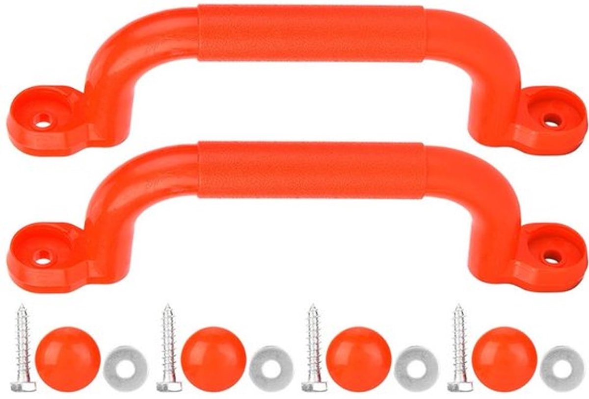 1 Handgrepen voor klimrek, kunststof kinderspeelplaats, antisliphandgreep, accessoires voor schommelspeelgoed (rood)