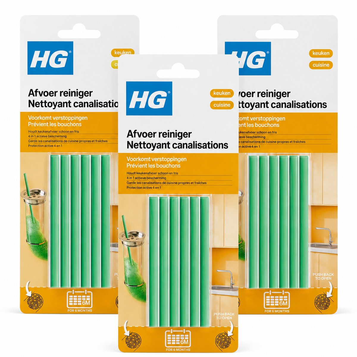 HG Afvoerreiniger (6 sticks) - 3 stuks