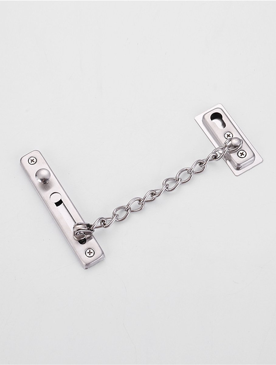 Deurslot met ketting - Boorvrije ketting - Diefstalbeveiliging - Binnendeurslot - 1,80 x 1,22 x 0,10 cm - Roestvrij staal - Geschikt voor hotels, appartementen en andere binnenruimtes - Zilver