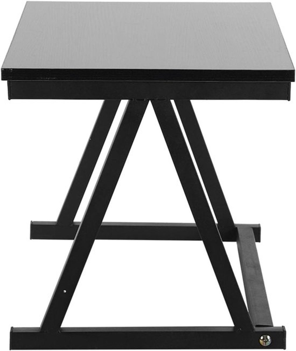 Keukenrek met 2 lagen van stevig zwart metaal, ideaal voor het organiseren van magnetron, kookplaten, bekers, ketels en flessen met afmetingen 57 x 38 x 38 cm