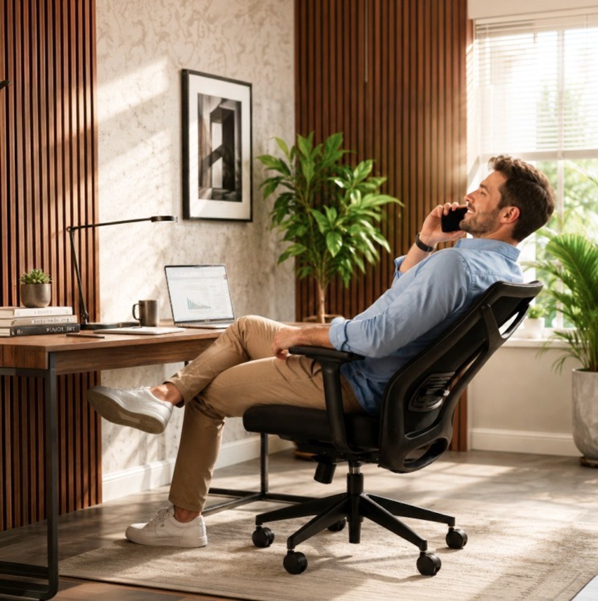Roveo Ergonomische Bureaustoel - Office Gaming Chair - Volwassenen Game Stoel - Gamestoel - Zwart – foto 7