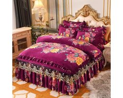 Dekbedovertrek Set - Bedtextiel Flanel - Warm Slapen - Dubbelzijdig Flanel - 200 x 230 cm - Donkerblauw
