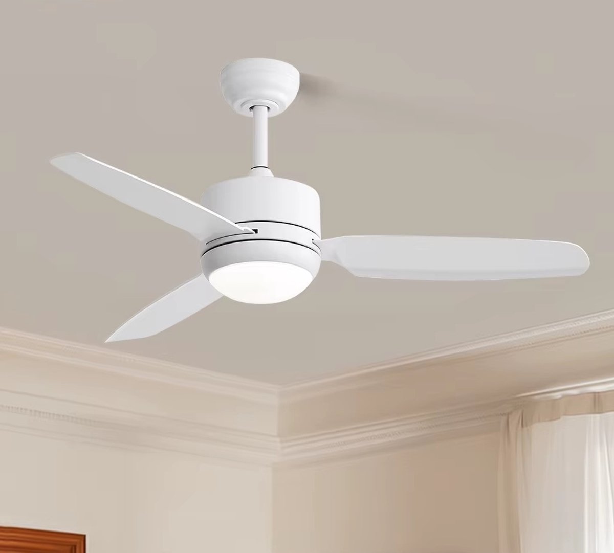 Merkloos plafondventilator Ø105 cm met licht en remote