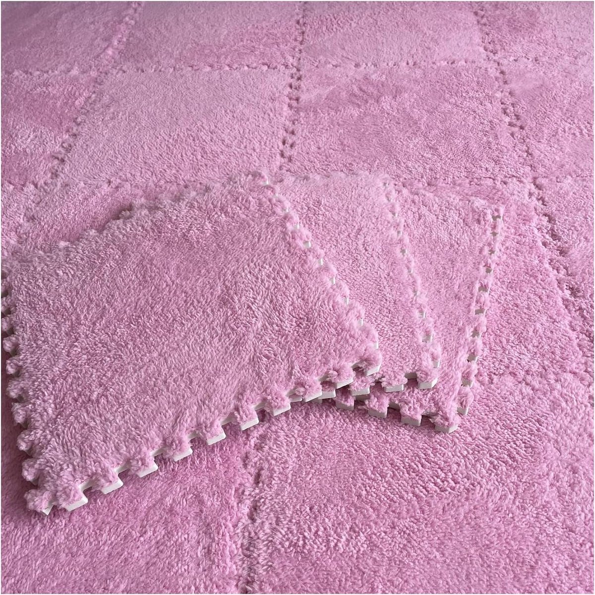 Tapijttegels Set - Vloermatten Vierkant - Vloer Beschermen - Pluche Schuim Comfort - 12 St