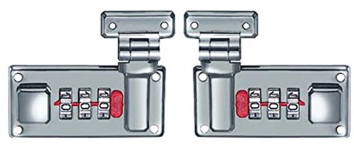 Koffer Sloten Zinklegering Beveiligingshangslot 3-cijferige Combinatie Reishangslot voor Bagage, Koffers, Wijnkast Sloten, Kantoorkasten, Zilver