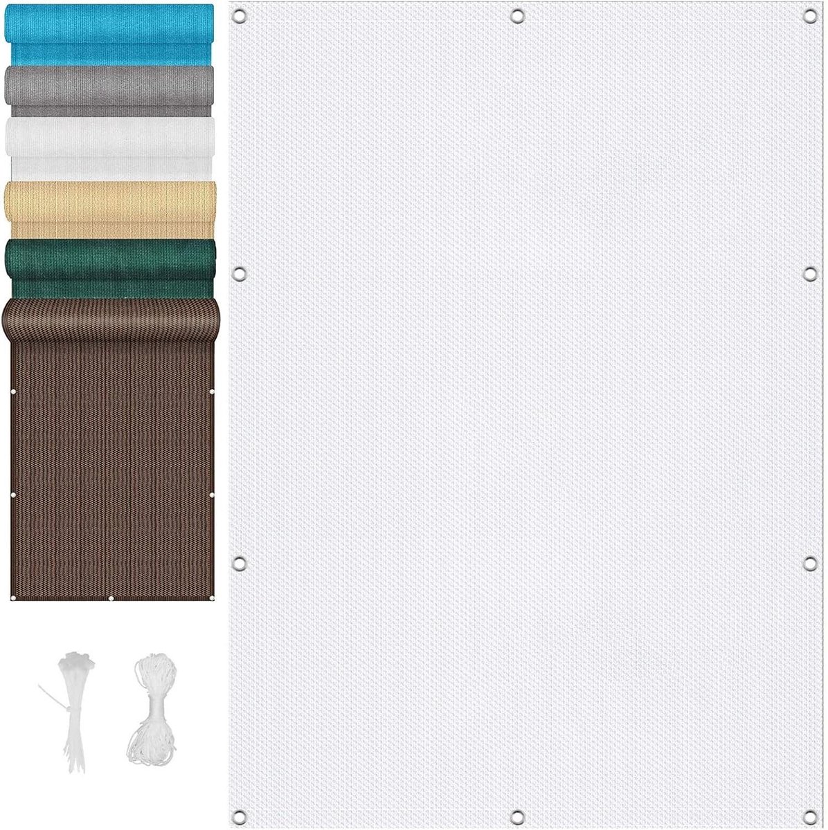 Ademend Zonnezeil - Schaduwdoek Tuin - Terras Overkapping - 95% UV Bescherming - 3 x 9.5 m - Wit