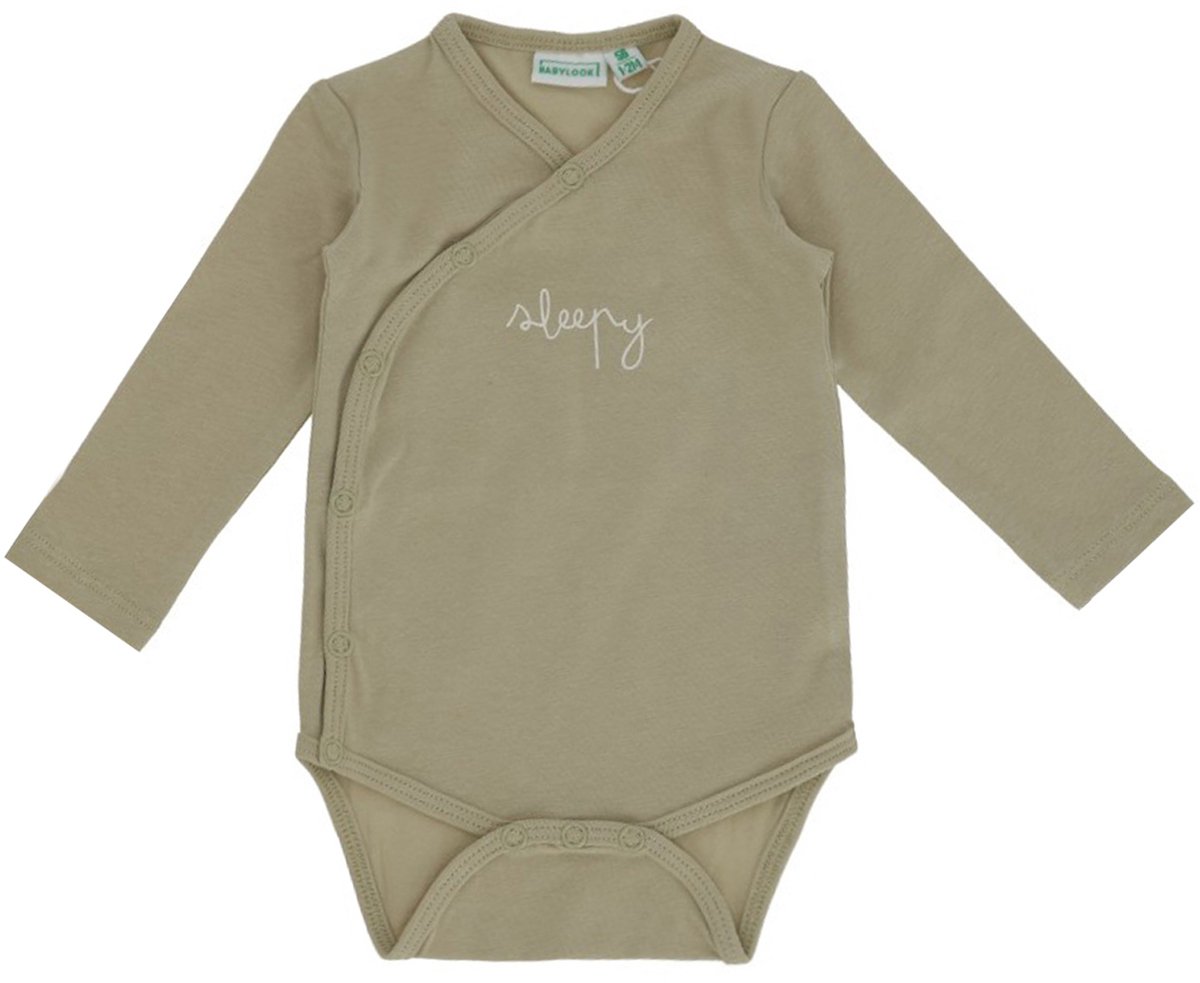 Babylook Romper Overslag Lange Mouw Sleepy - Maat 56 - Moss Gray