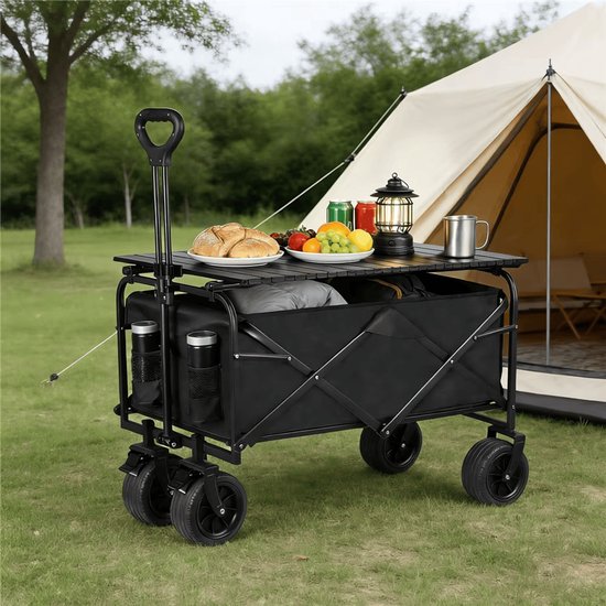 Strandwagen met Zandwielen, Remmen, Handgreep & Bekerhouders van Strandwagen. — afbeelding 2