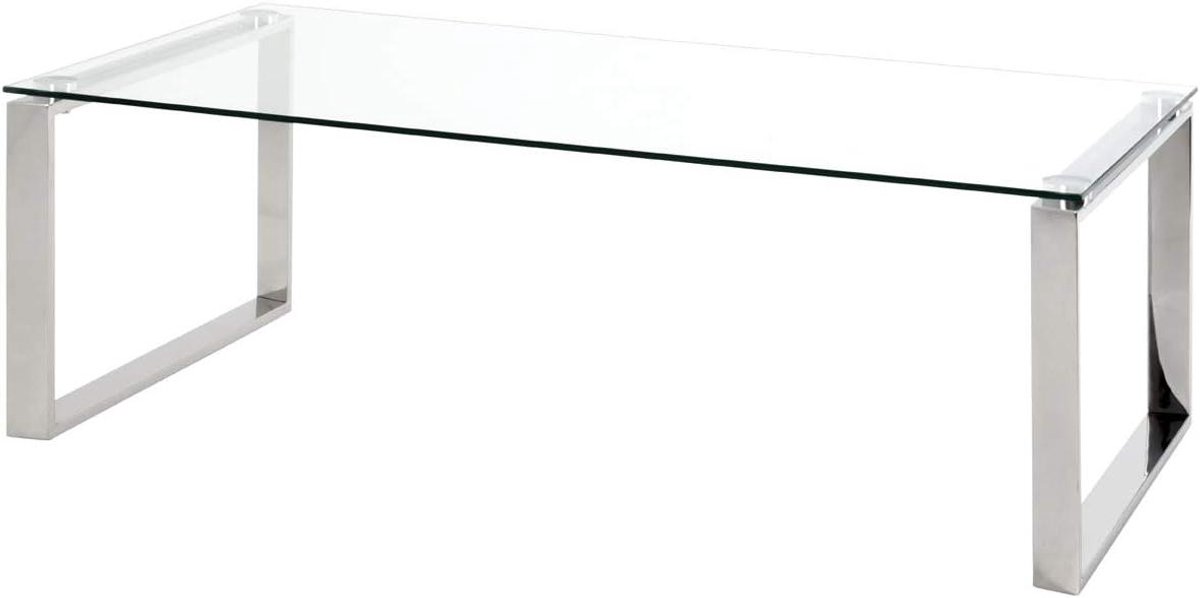 Salontafel - Koffietafel Bijzettafel - Woonkamer Inrichten - Glanzend Roestvrij Staal - 60 x 120 x 40 cm - Zilverkleurig