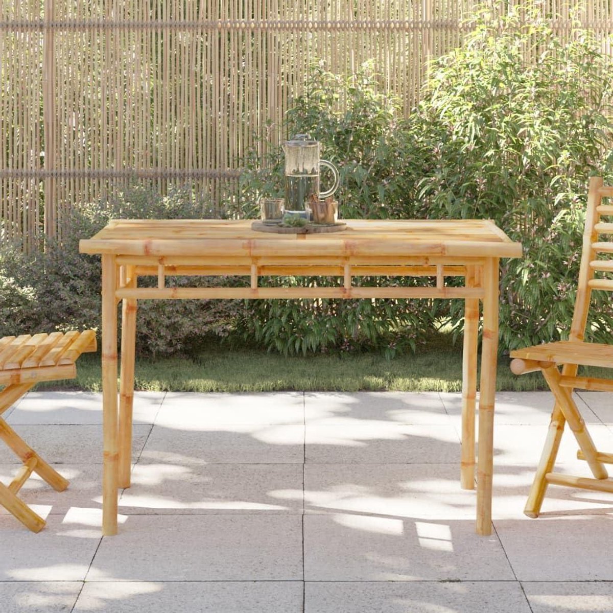 Bamboe Tuin Eettafel - Buiten Tafel Bamboe - Buiten Eten - Natuurlijke Rustieke Charme