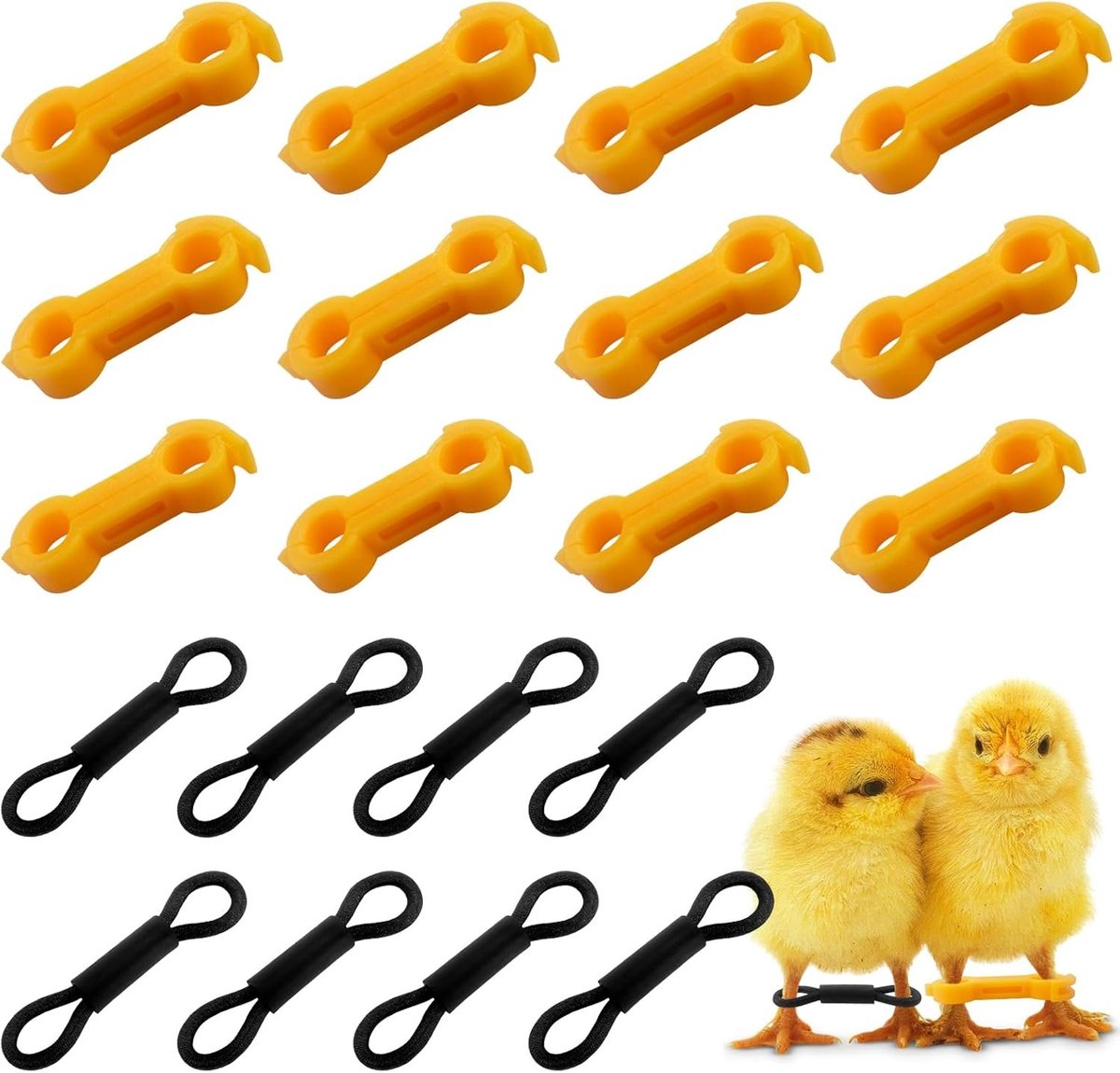 Verstelbare en Herbruikbare Kippenpootbanden - 20 Stuks, Duurzaam en Flexibel voor Eenvoudige Toepassing, Ideaal voor Pluimvee en Vogels