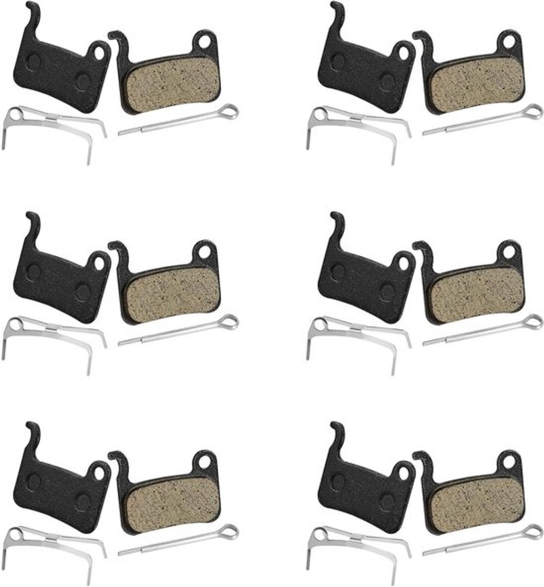 Fietsremblokken Hars Semi-Metaal - 6 Paar voor Shimano Deore XT XTR - Vervanging voor Fiets Schijfremmen