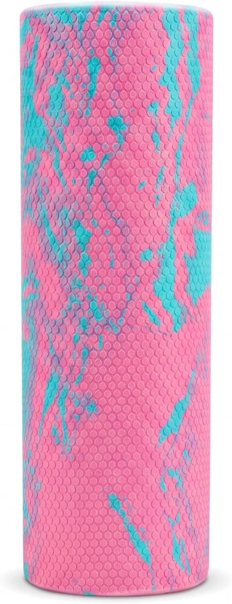 Schuimroller voor zelfmassage en spierontspanning, 45 x 15 cm, massagerol voor rug en benen, ideaal voor pilates, yoga en fitness, roze