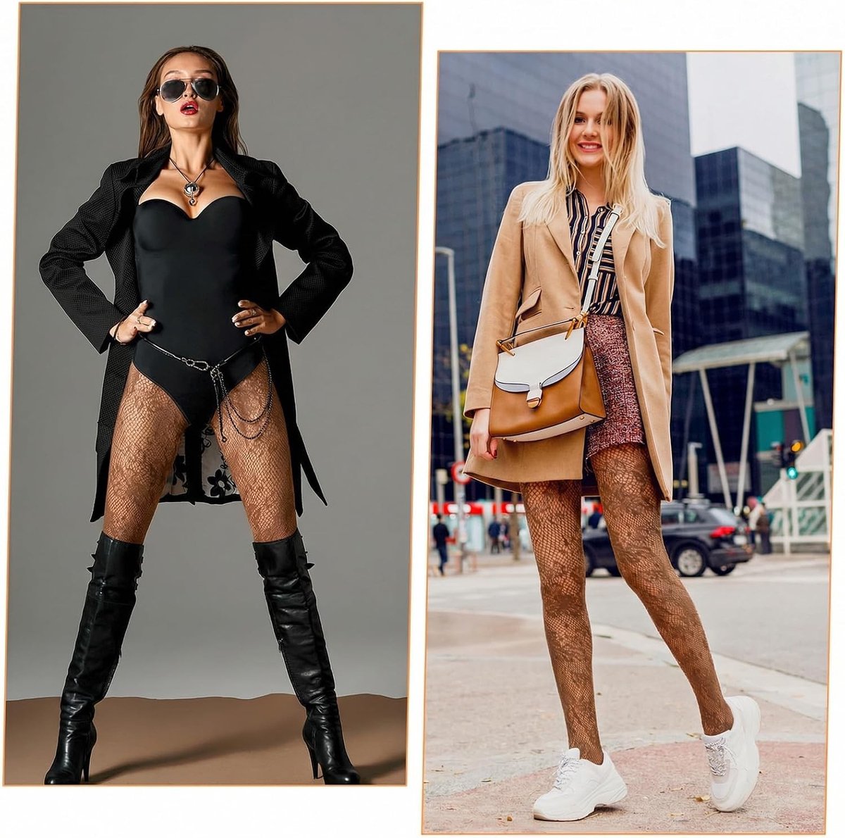 Panty met bloemenpatroon en kant voor dames, fijne visnetkousen, elegante Lolita-stijl, witte doorschijnende tights