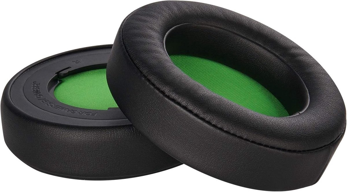 Vervangende Oorkussens voor Razer Kraken 7.1 V2 en Pro V2 - Earcups van Eiwitleer en Geheugenschuim (1 Paar, Groen) - Comfortabele Hoofdtelefoon Pads voor Gaming en Muziek