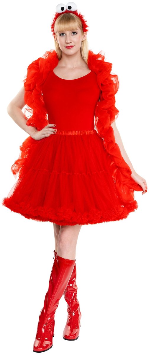 Sesamstraat – Elmo Tutu Verkleedset - Carnaval Vampier Heksen Mantel Halloween