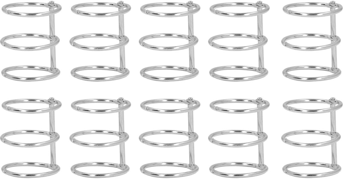 10 roestvrijstalen boekringen, 3 ringen, metalen losse bladbanden voor reisdagboek en plakboek, 30 mm diameter, perfect voor creatief gebruik en organisatie