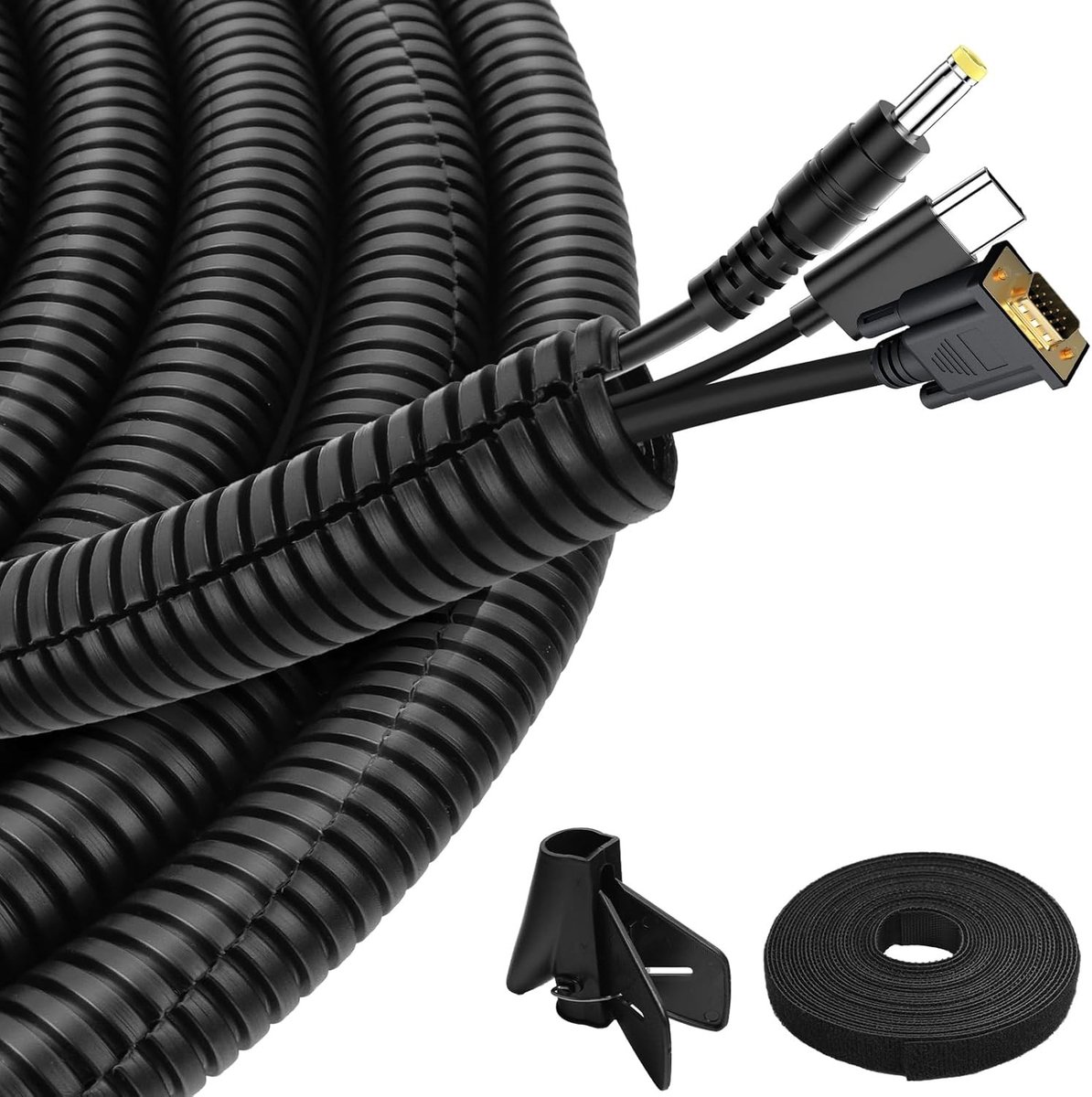 Kabelbeschermslang, Golfbuis voor Kabels, Flexibele Kabelbuis, Lege Beschermslang voor Kabels, Zwart, 19mm x 3m, Duurzaam en Weerbestendig