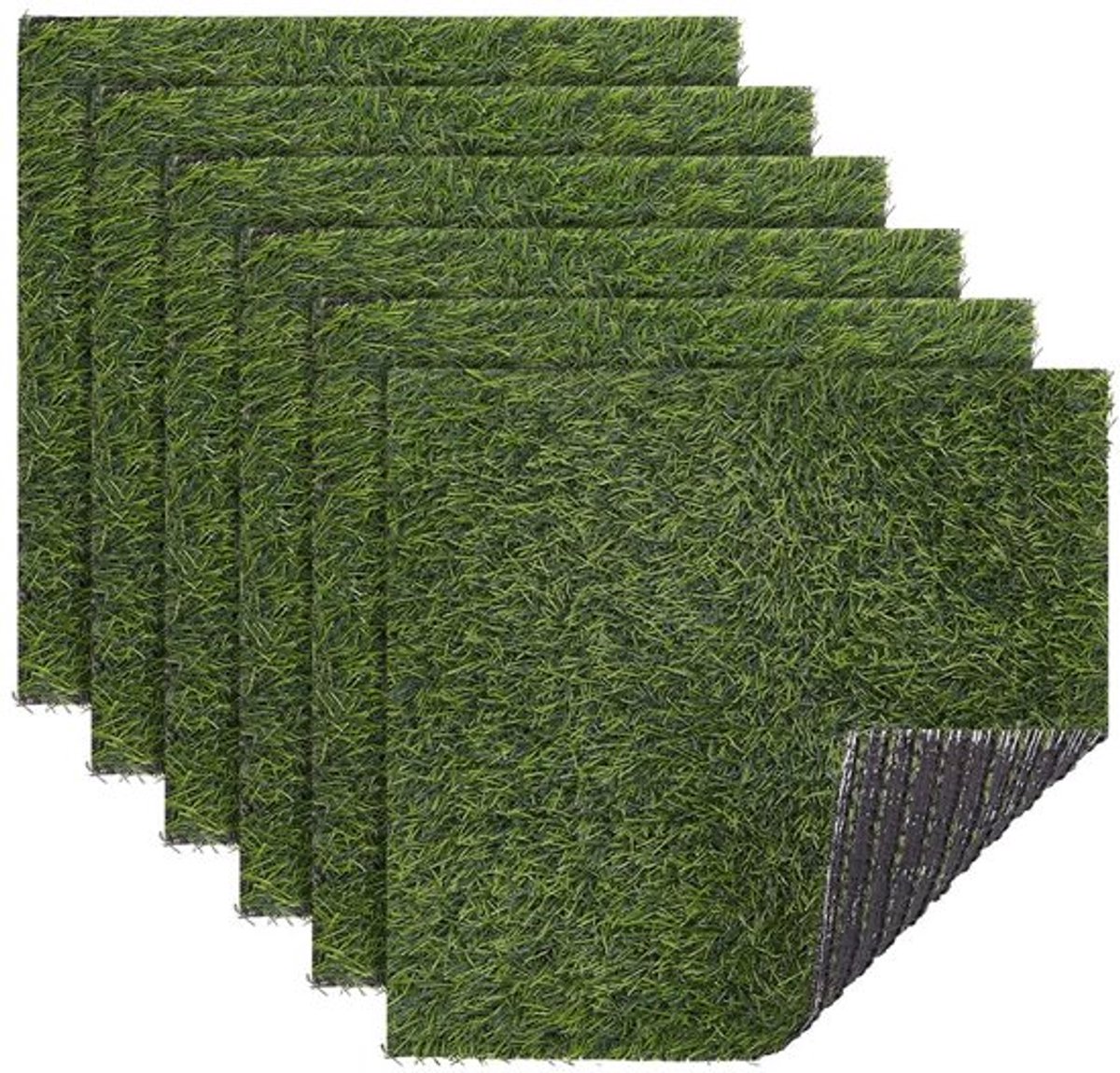 6 stuks kunstgras vierkante mat 31 x 30,5 cm kunststof kunstgras grasmat groene synthetische tuin grasland tegels realistisch grasland tapijt turf pads voor honden patio binnen buiten