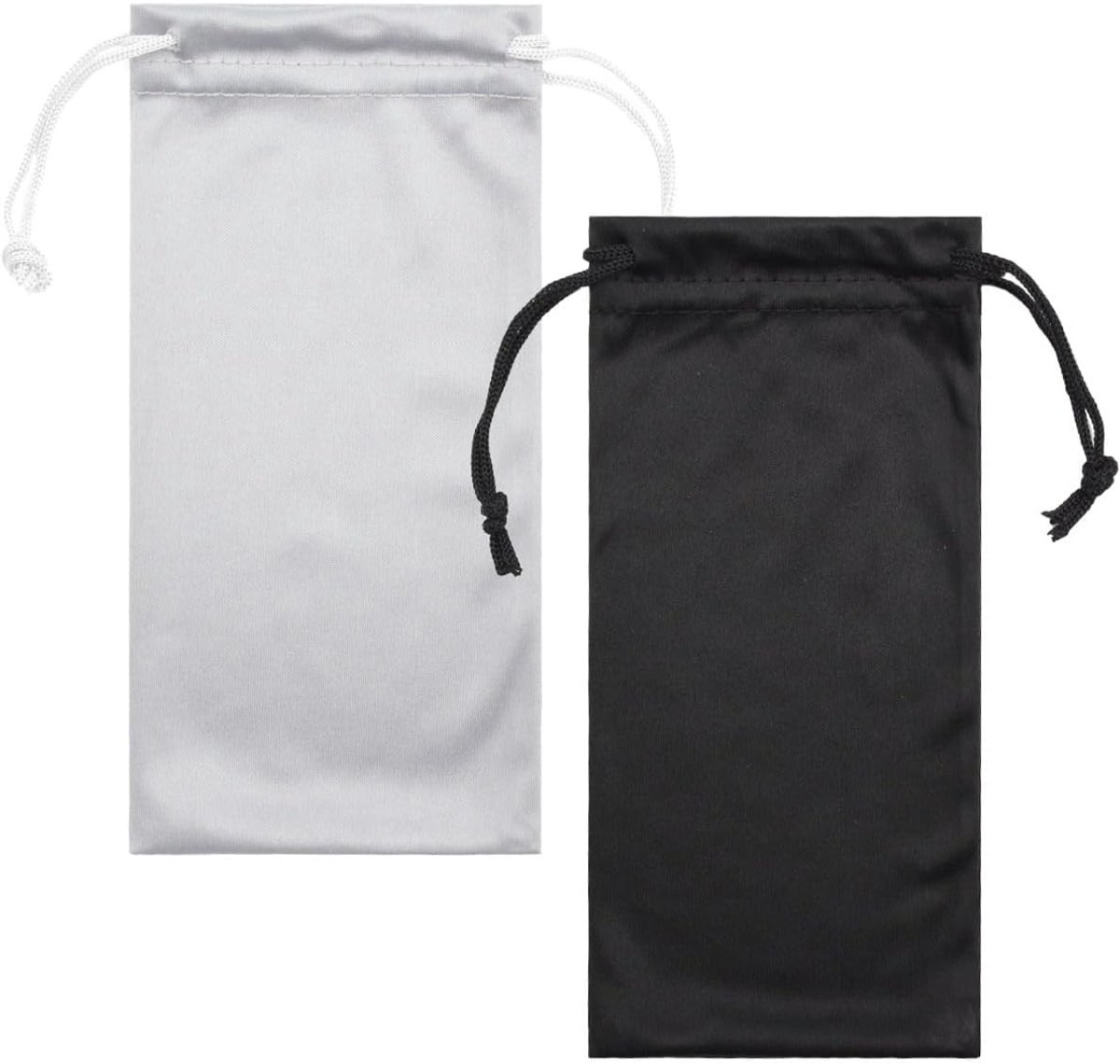 Zachte Microvezel Brillentas - Draagbare Zonnebrilhoes met Trekkoordzakje voor Outdoor Gebruik (Zwart, Grijs) - Perfect voor Bescherming en Opberging van Brillen