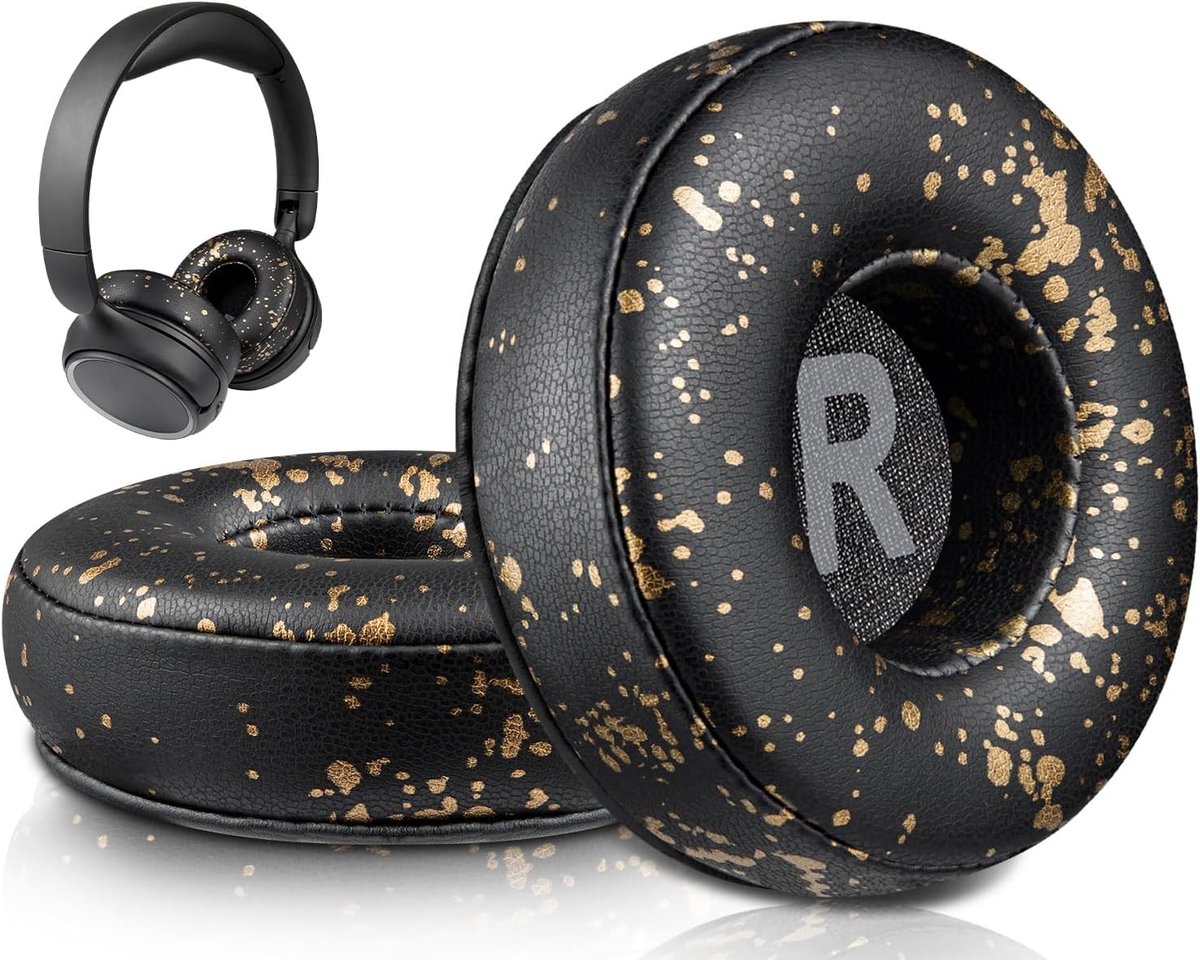 Vervangende Oorkussens van Kunstleer voor Draadloze On-Ear Hoofdtelefoons, Geluidsisolerende Earpads met Comfortabele Schuimvulling