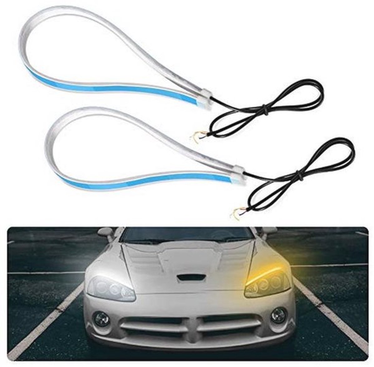 60cm Auto Zachte Buis LED Strip voor Dagrijverlichting en Richtingaanwijzers