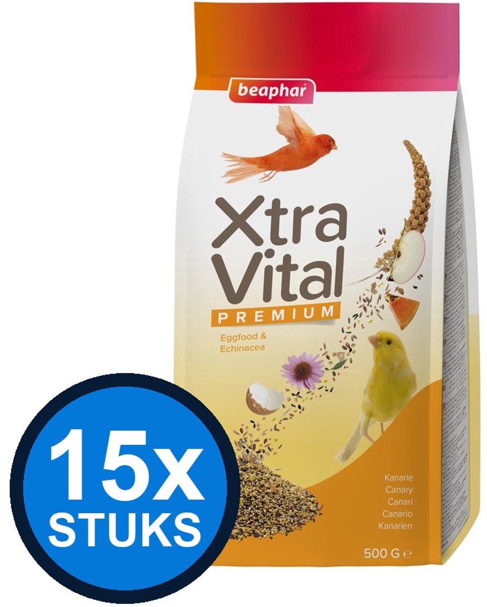 15x Beaphar - XtraVital kanarie 500gr - Vogelvoer - 500 g