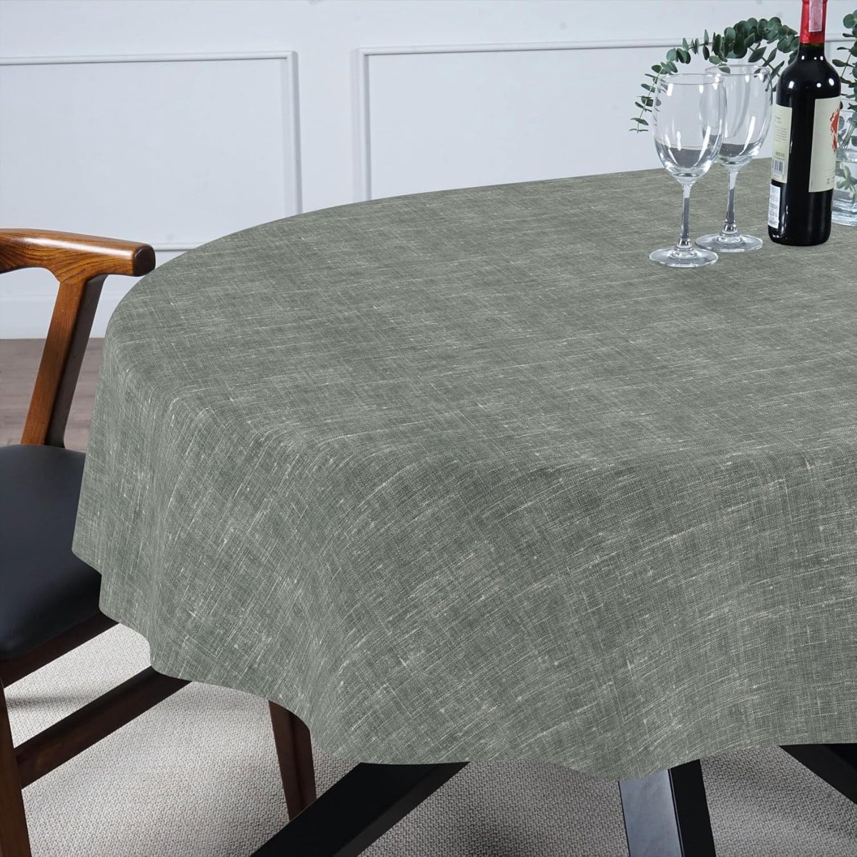 Afwasbaar Tafelkleed - Tafelzeil Linnenlook - Eettafel Beschermen - Lotus Effect Coating - 240 x 140 cm - Petrol