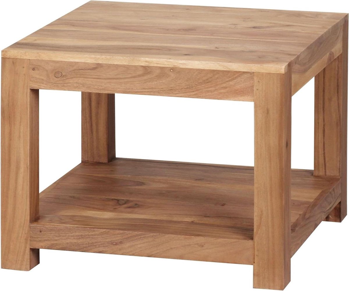 Salontafel Hout - Koffietafel Landelijk - Woonkamer Decoratie - Handgemaakt Uniek - 60 x 60 x 45 cm - Donkerbruin