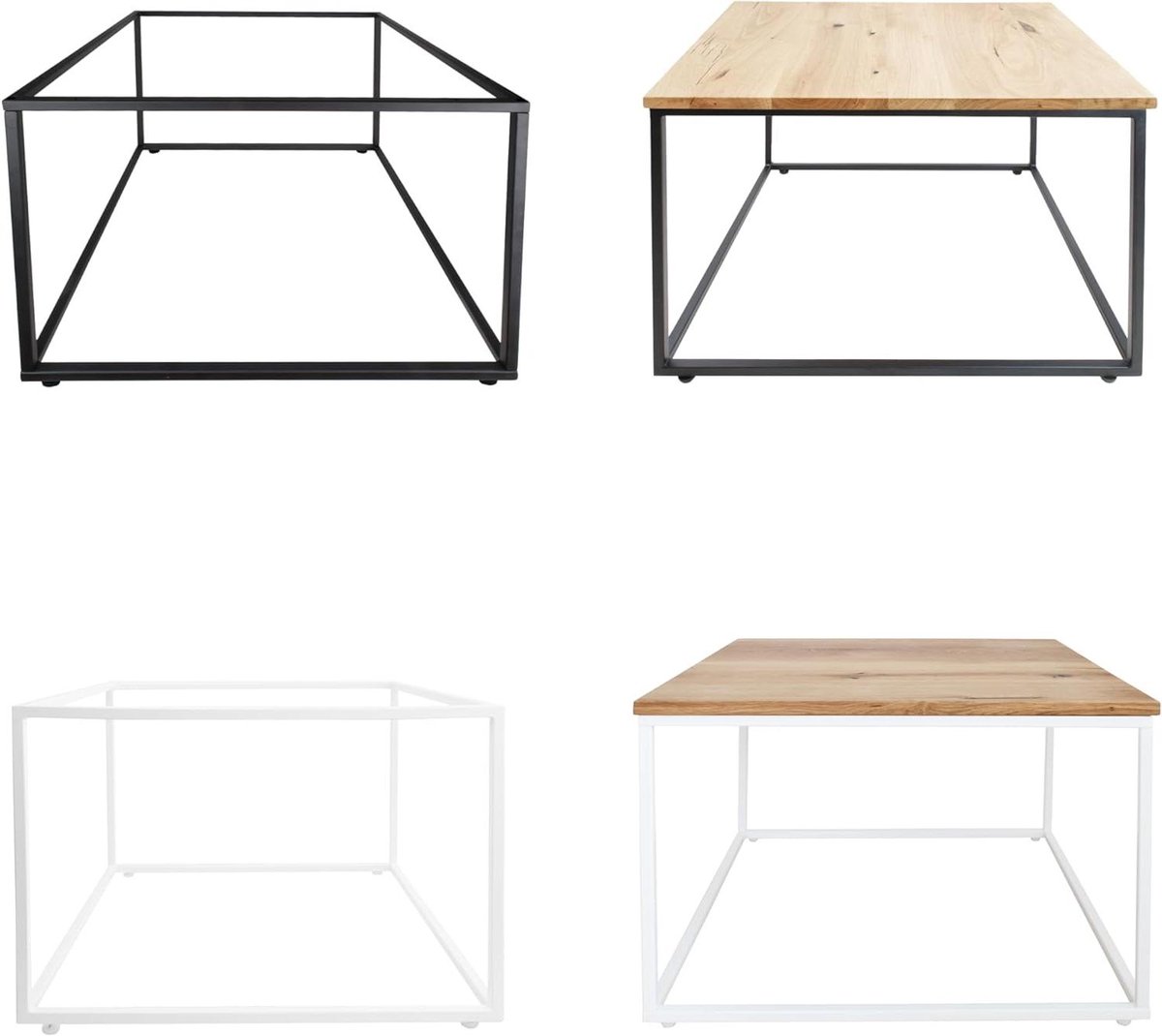 Salontafel Kubus - Bijzettafel Hoektafel - Woonkamer Decoratie - Industrieel Design - 60 x 60 x 42 cm - Zwart