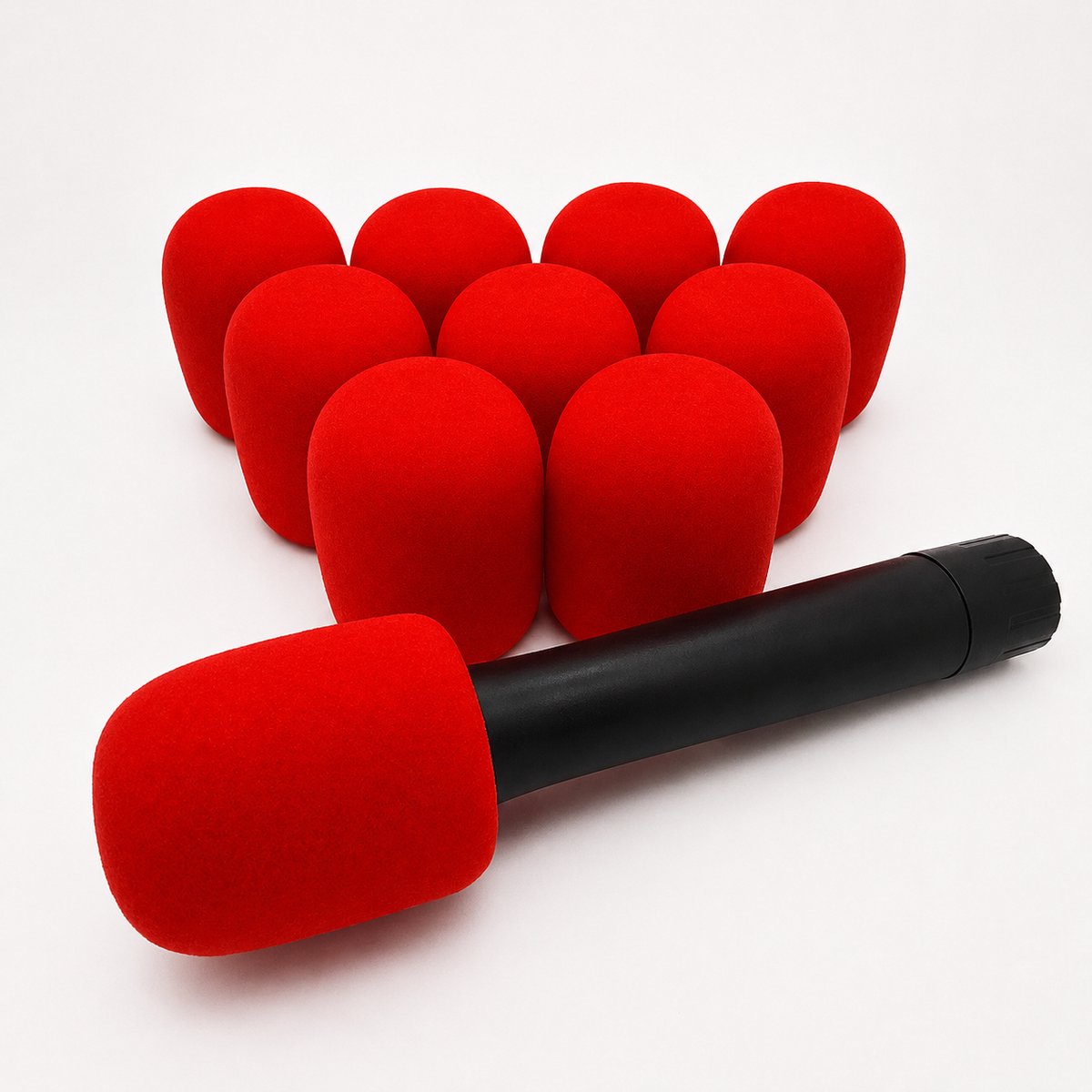 Foam Budget Plopkap set 10 stuks Voor Handheld microfoon -ROOD