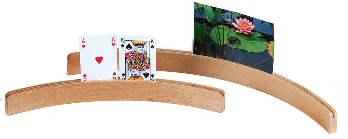Houten kaarthouder - beugel voor speelkaarten, briefkaarten of foto's - hulpje bij kaartspellen - kerst cadeau tip