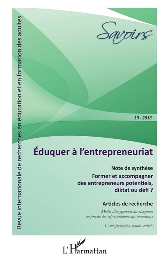Savoirs- Éduquer à l'entrepreneuriat - cover