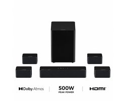 ULTIMEA Poseidon D80 Boom Dolby Atmos Soundbar 7.1 met 6.5" Draadloze Subwoofer, 500W Surround Sound voor TV - Zwart